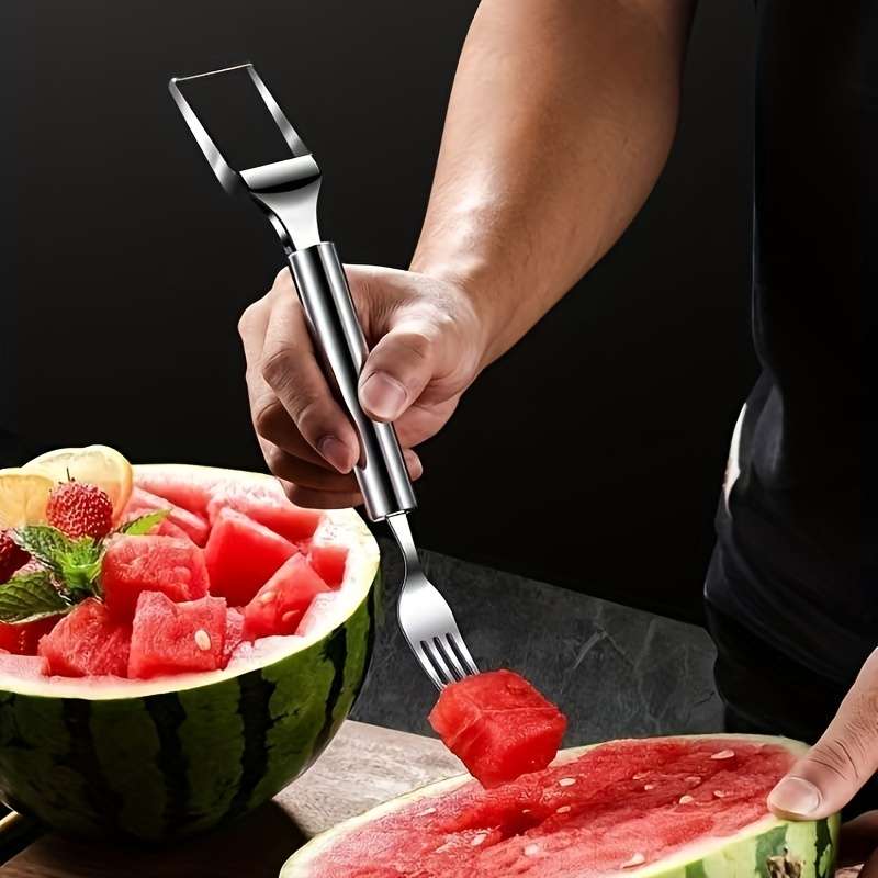 A Watermelon Cutting Tool With Double Stainless Steel Heads