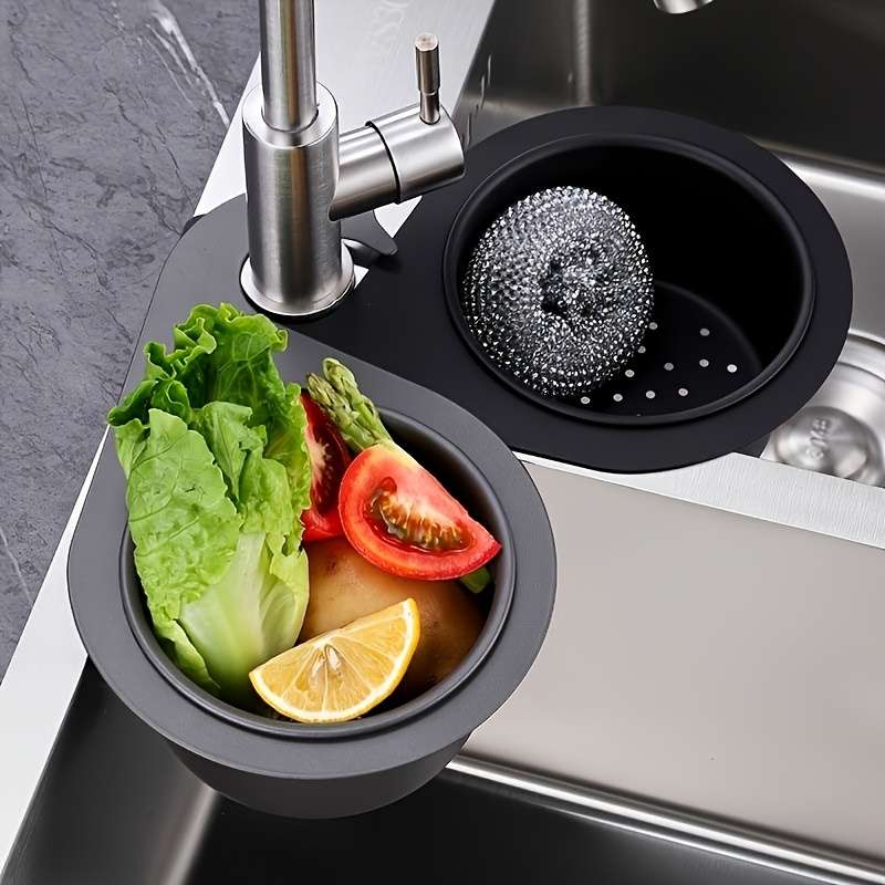 1pc Black Swan Stainless Steel Sink Strainer Basket