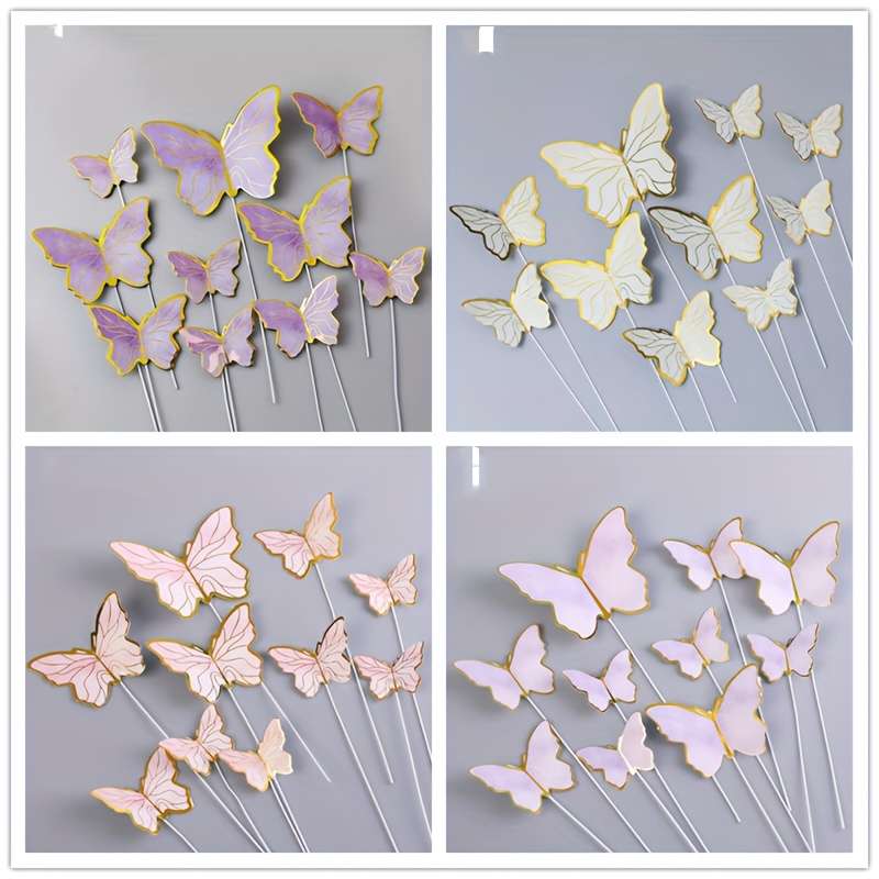 Set Of Cake Decoration Inserts With Exquisite Gold-Rimmed