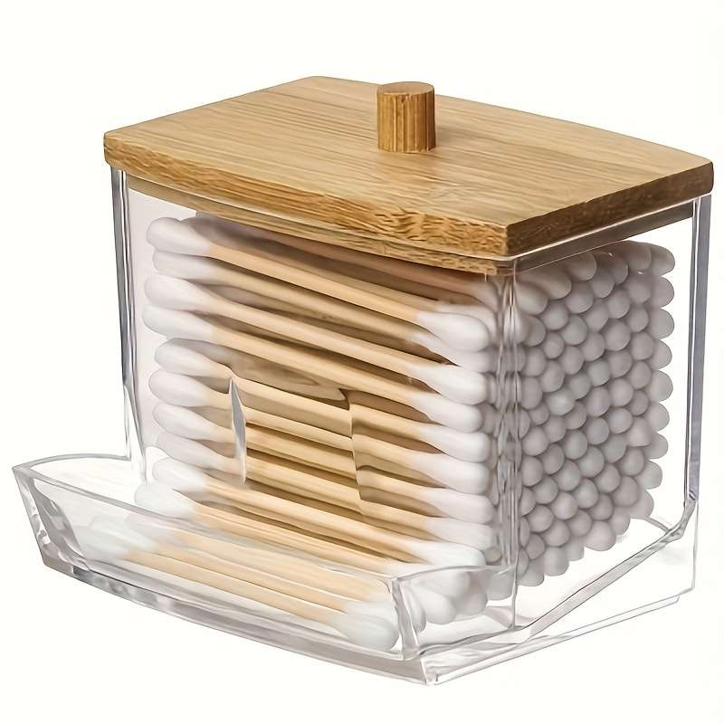 Chic Transparent Acrylic Organizer with Wooden Lid