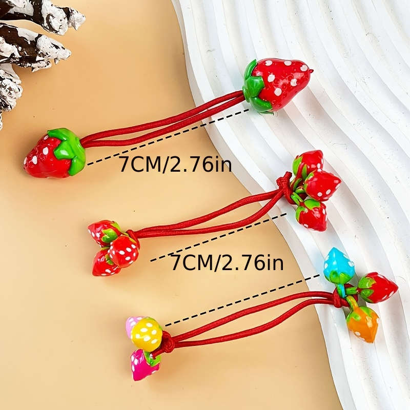Cute Strawberry Hair Ties for Girls
