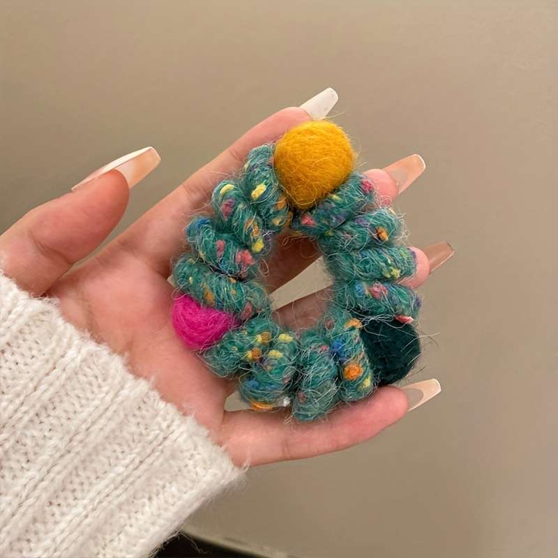 1pc Colorful Woolen Spiral Hair