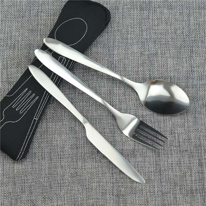 Durable Practical Portable Outdoor Tableware Set Stainless Steel Cutlery