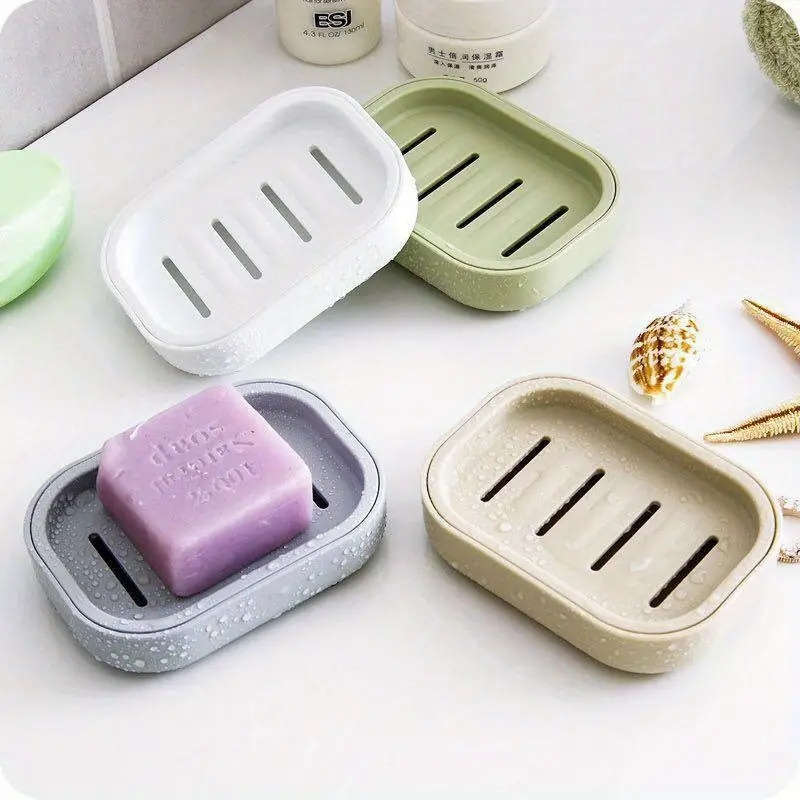 Oval Plastic Soap Dish Set