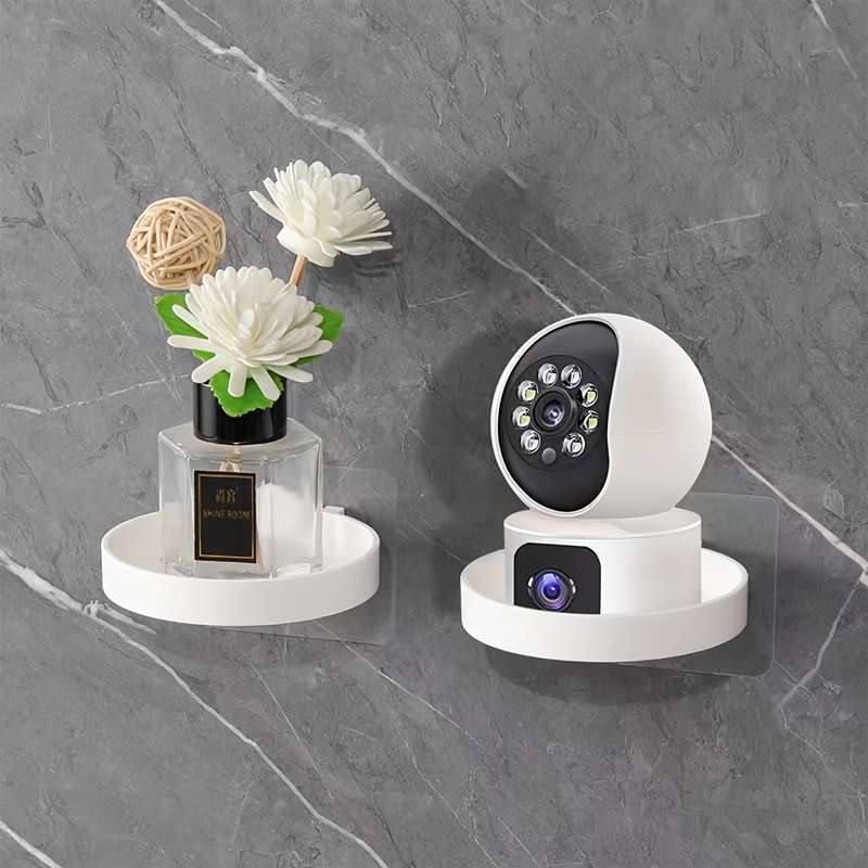1pc  Adhesive Wall-Mounted Round Storage Shelf