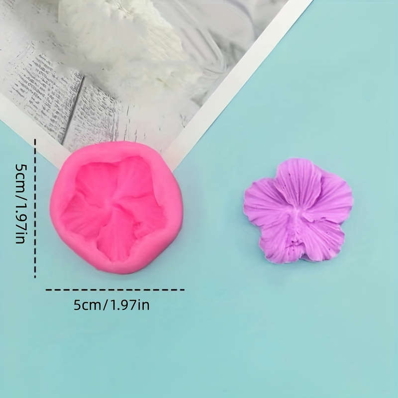 1pc Pink Hibiscus Flower-Shaped Silicone Mold