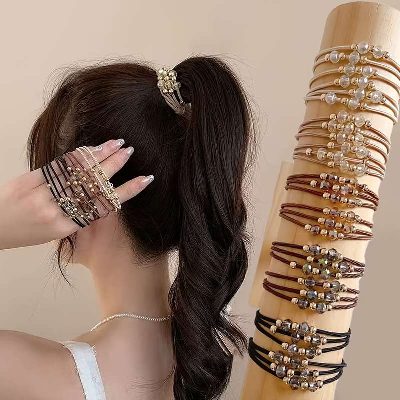 High elastic rhinestone hair tie