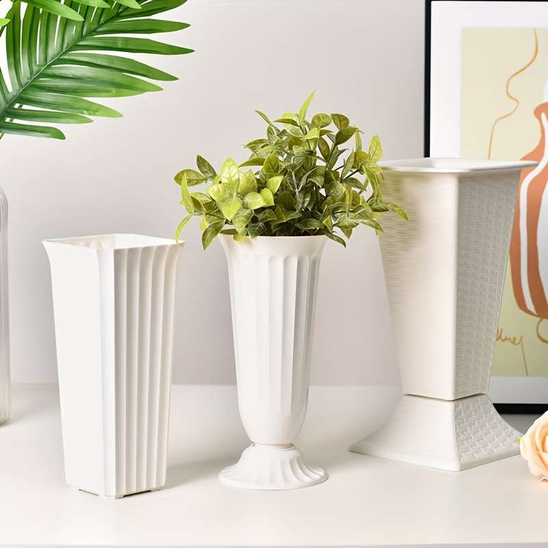 Elegant White Plastic Vase