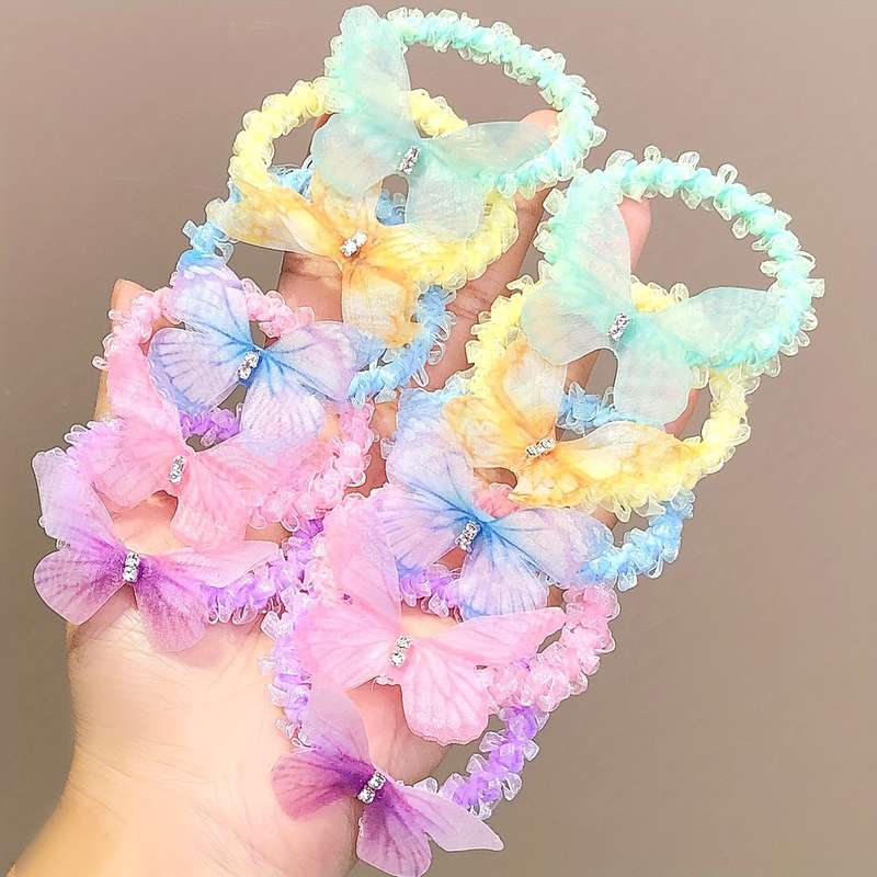 10pcs Cute Butterfly Hair Ties for Girls