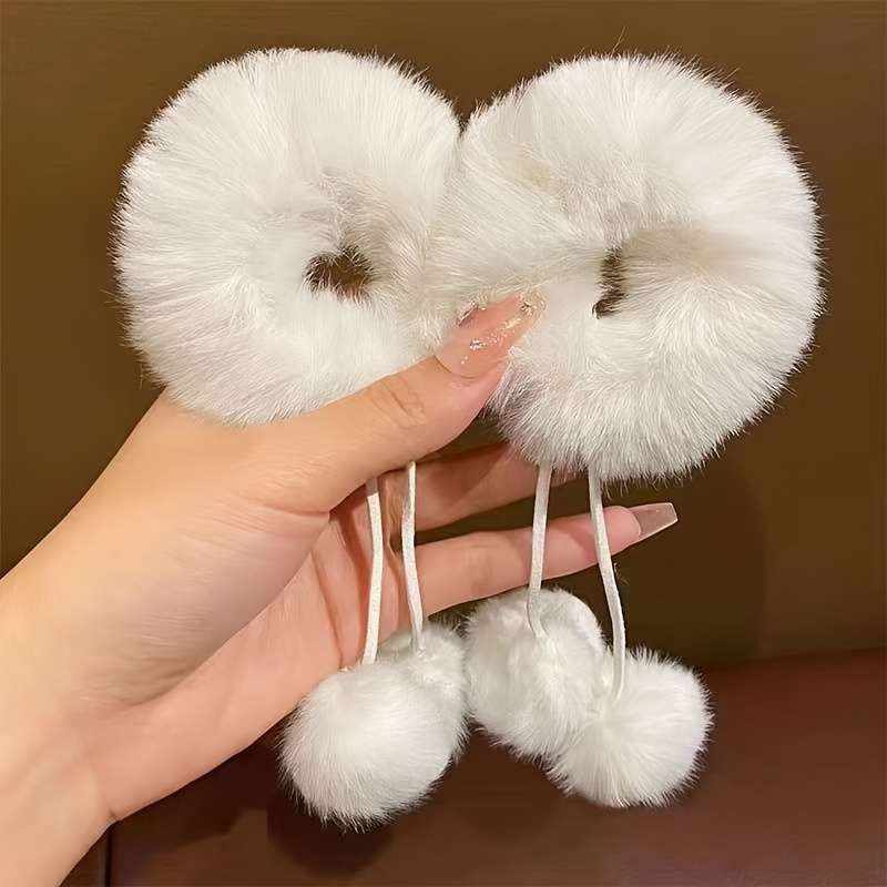 Set Flannelette Hair Ties for Women