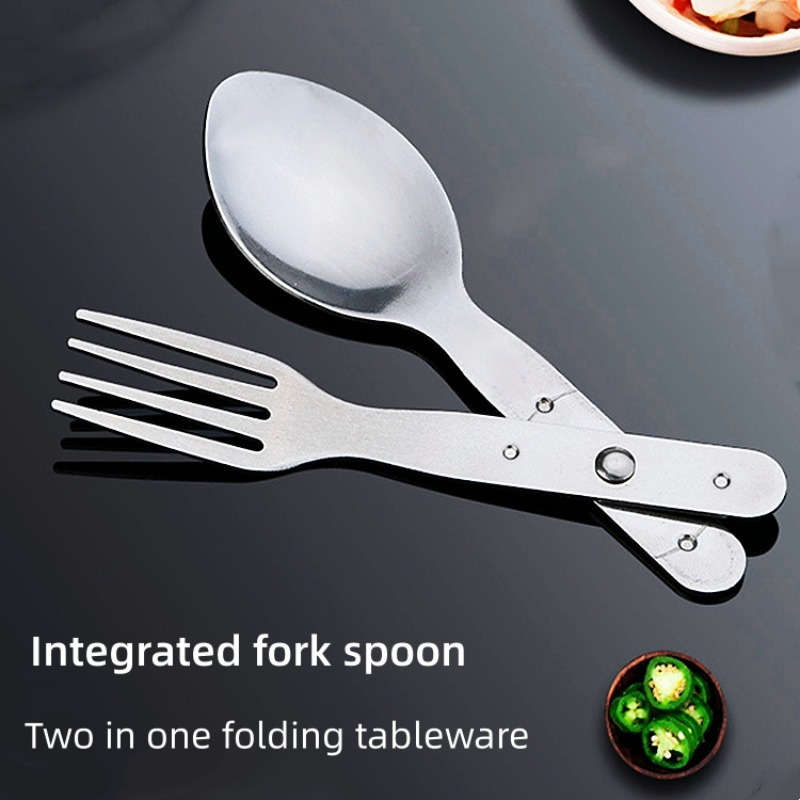 set of 2-in-1 foldable tableware