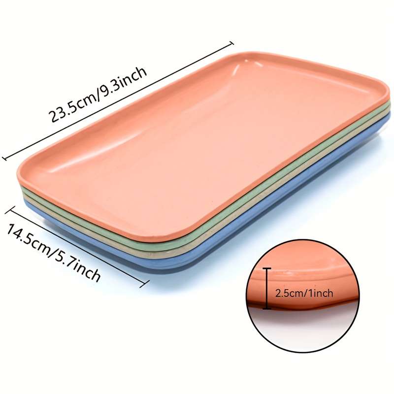 4pcs Rectangular Dinner Plates