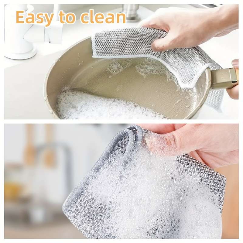 5pcs Reusable Stainless Steel Scouring Pads