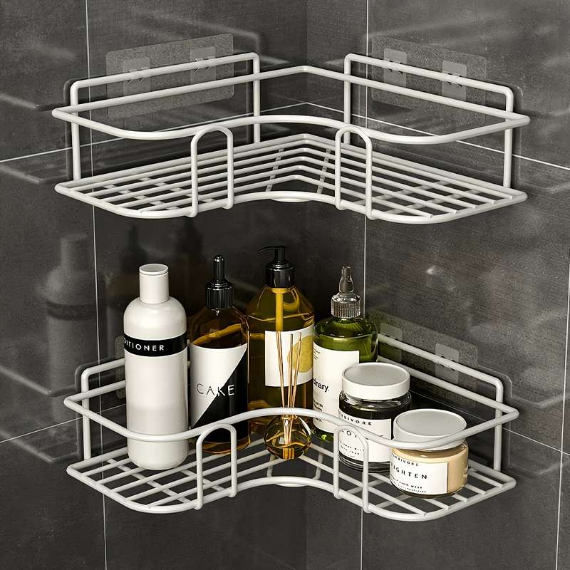 1pc Easy-Install Corner Shower Shelf