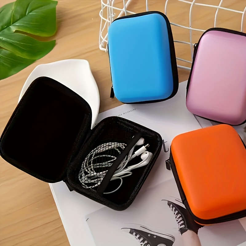 1pc Modern Black Vinyl Desk Organizer Box