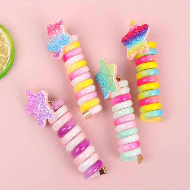 Set of 4 Cute Spiral Hair Ties