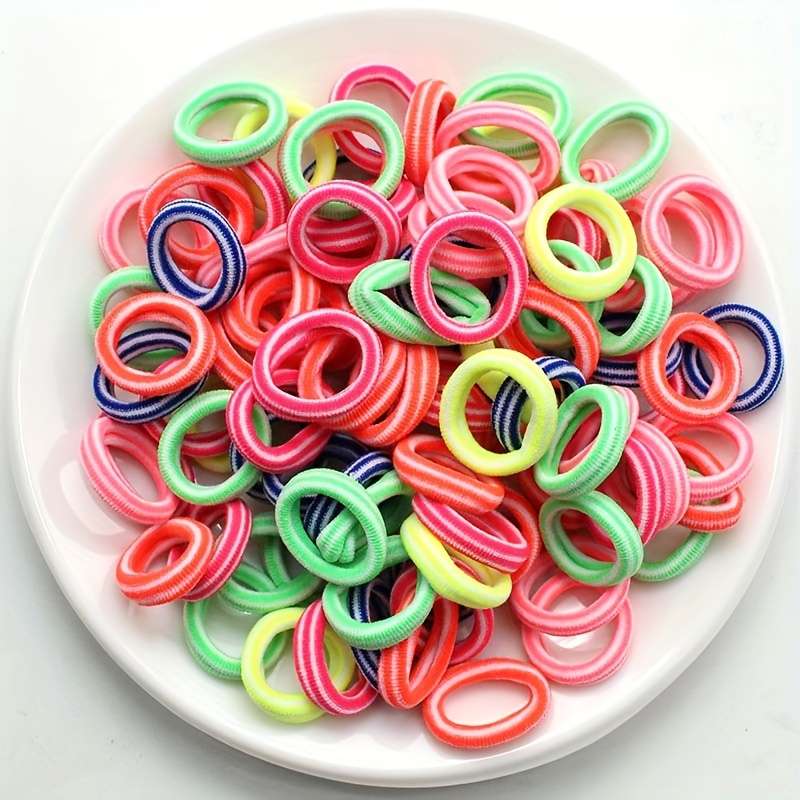 Pieces Fashionable Double-Color Striped Hair Ties