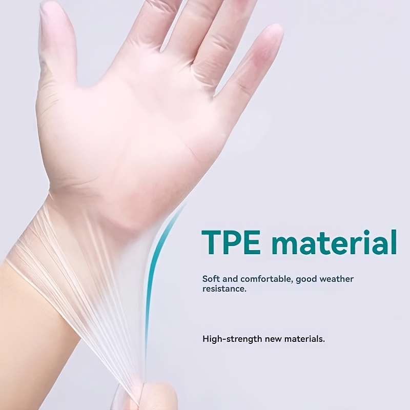 100pcs Catering Food Grade Disposable TPE Gloves