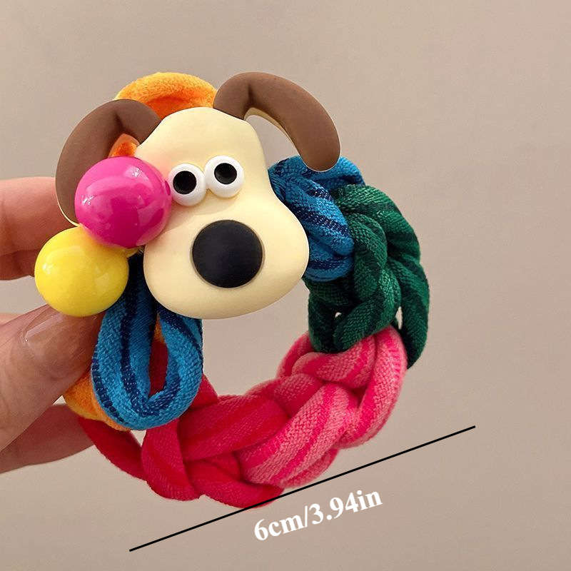 2pcs Cute Dog Animal Elastic Hair Ties