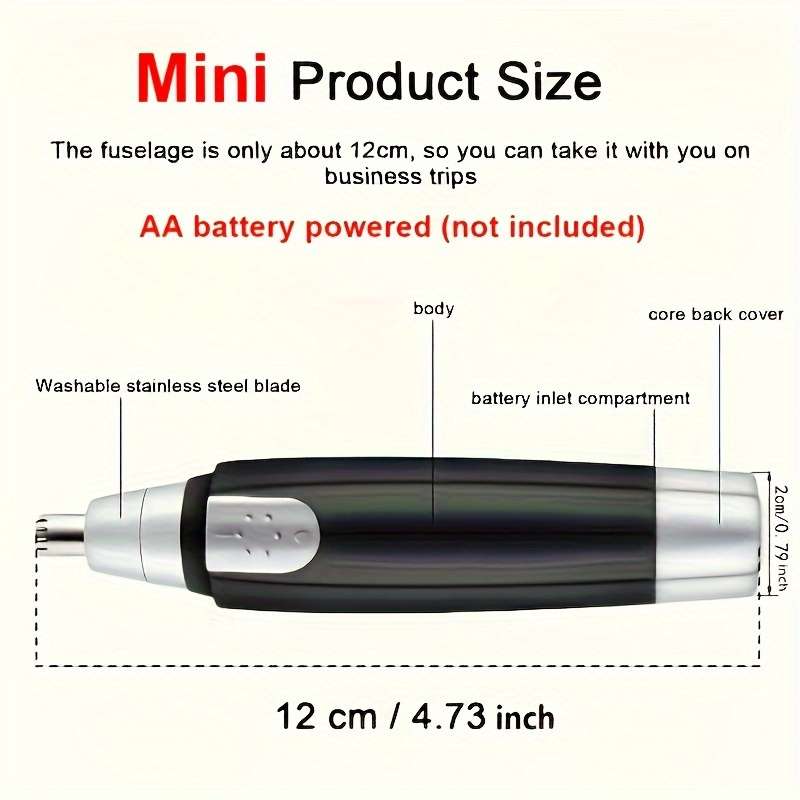 Compact Portable Nose Hair Trimmer for Men and Women -