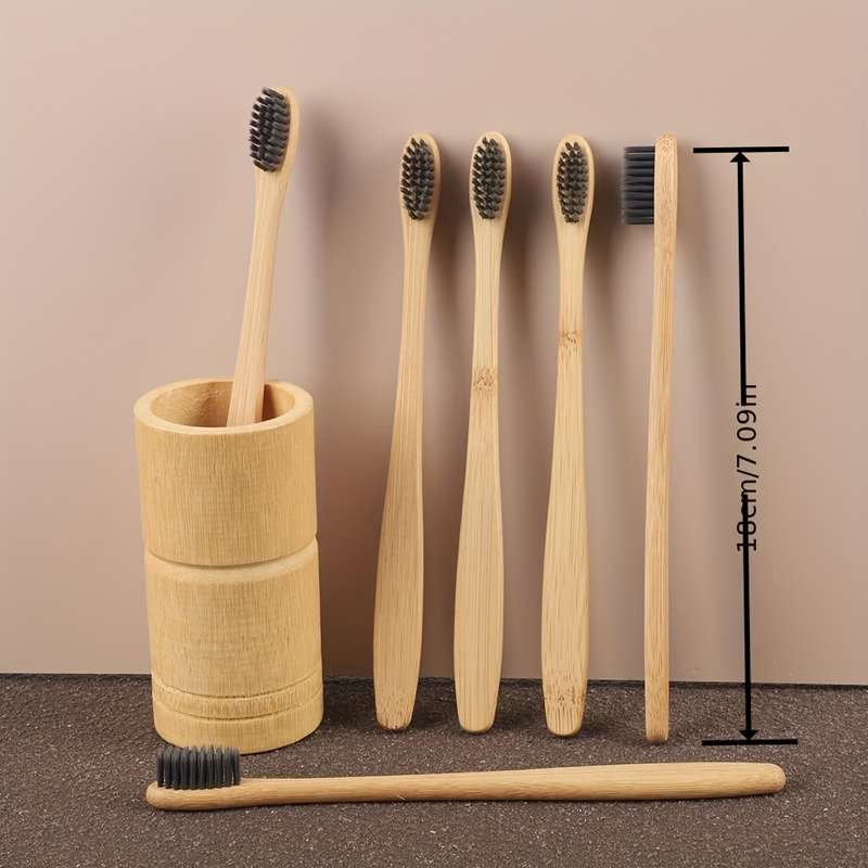 6pcs Bamboo Toothbrush