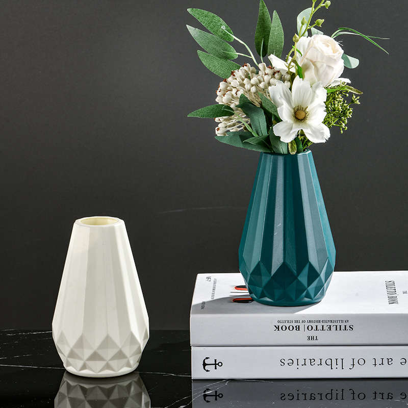 Geometric Teal Vase