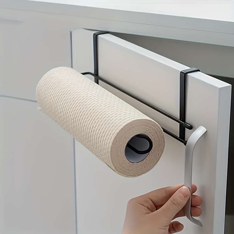 Easy-Install Black Metal Paper Towel Holder