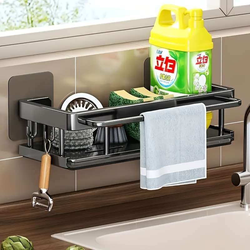 1pc Multifunctional Wall-Mounted Kitchen Rack