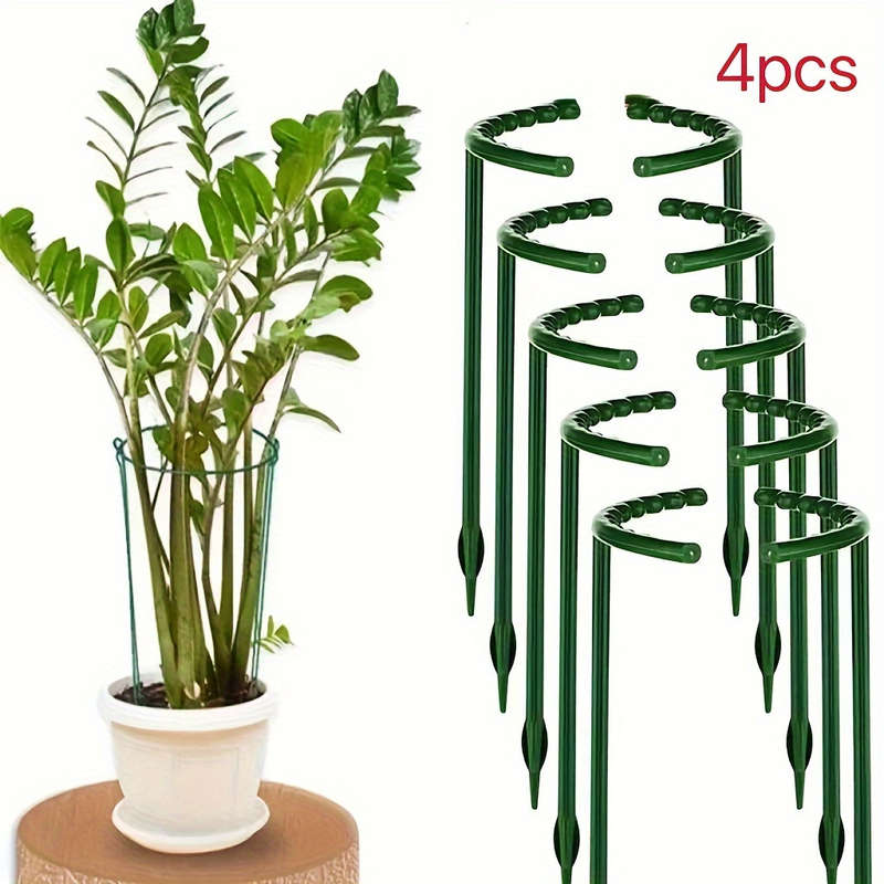 4pcs 24.99cm Durable Plastic Plant Support Stakes