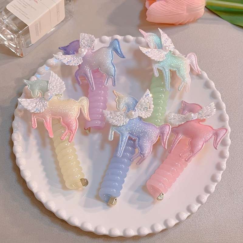 Elegant Unicorn Spiral Hair Tie