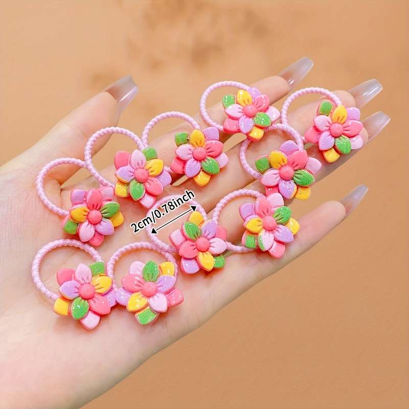 Sweet Floral Elastic Hair Ties