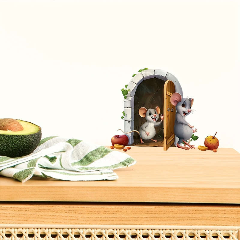 Adorable Mouse Staircase Corner Decal