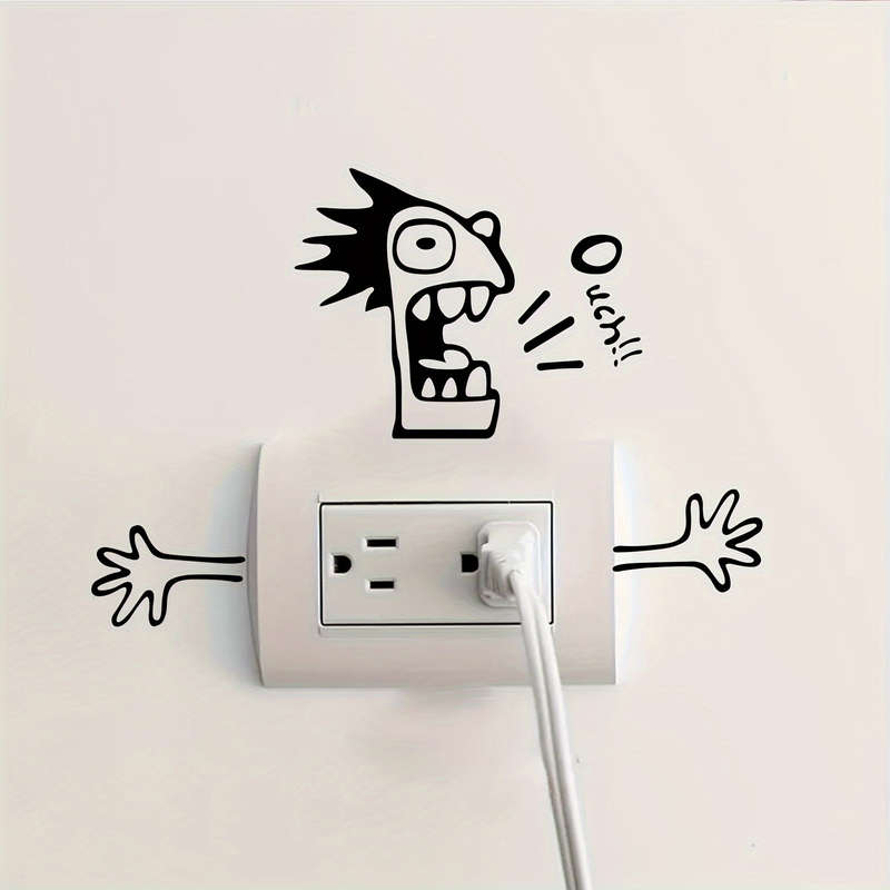 1pc Funny Character Outlet Sticker