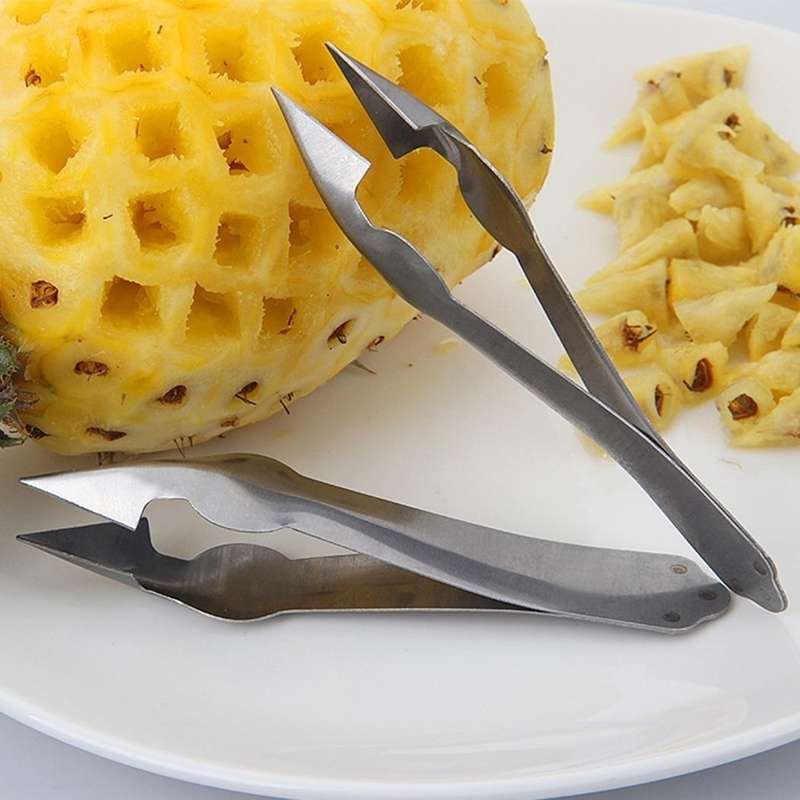 Pineapple Eye Peeler Kitchen Stainless Steel Seed Remover Cutting Clip Useful