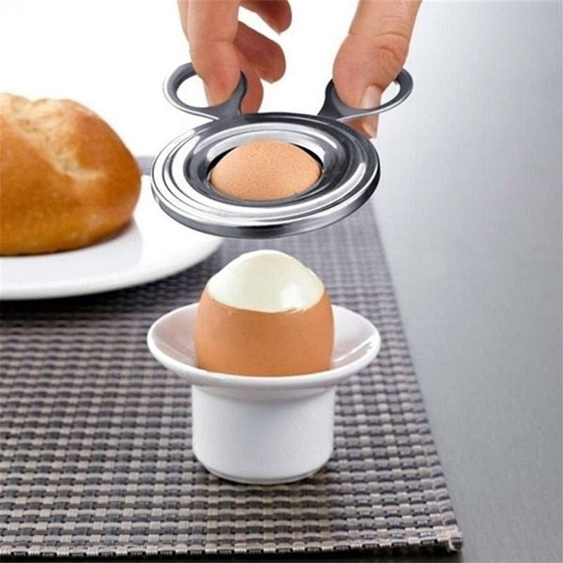 1pc Stainless Steel Boiled Egg Topper Cutter