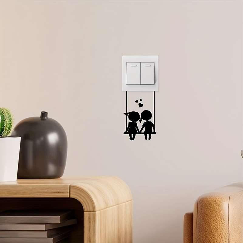 Romantic Couple Silhouette Light for Switch Wall Sticker