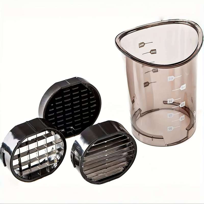3-in-1 Manual Slicer Cup with Carbon Steel Blades