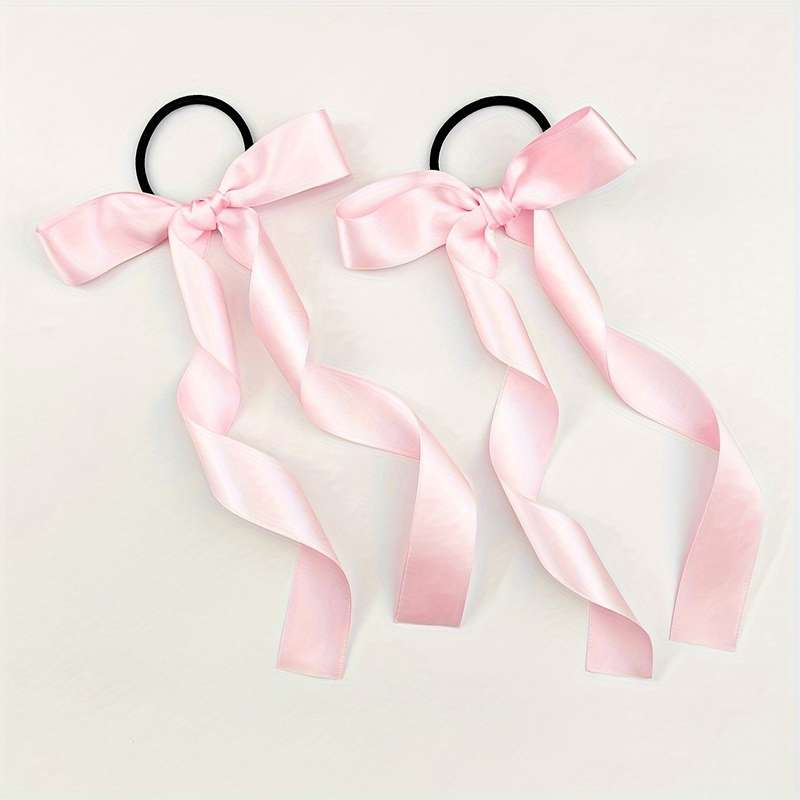 2pcs Elegant Ribbon Bowknot Hair Loops