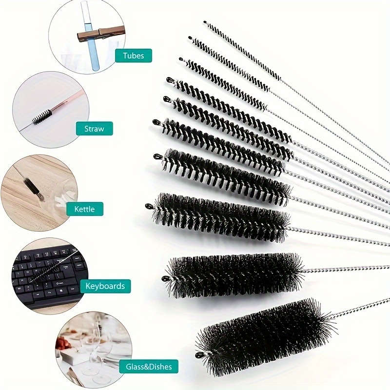 Multi-Function Cleaning Brush Set With Stainless Steel Bristles