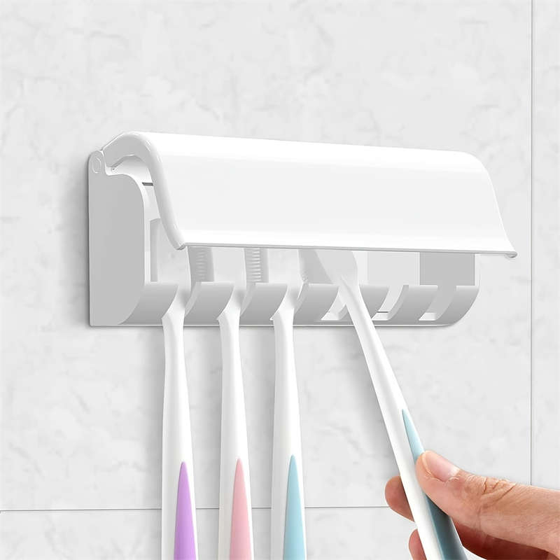 Wall-Mounted Toothbrush Holder with Cove