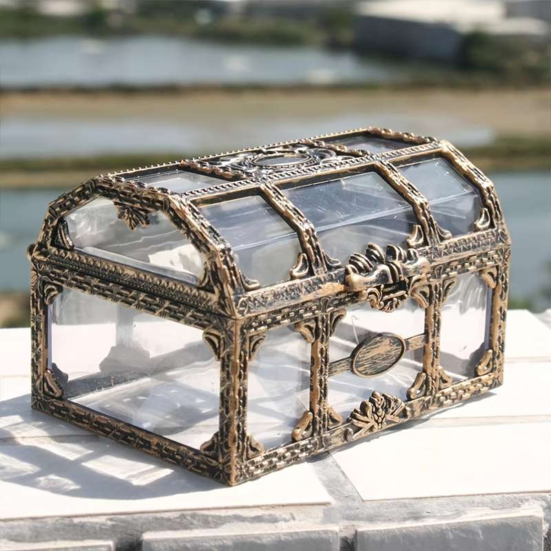 Vintage Pirate Treasure Chest - Transparent Storage Box
