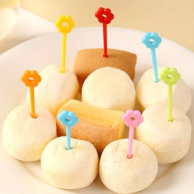 12pcs Vibrant Flower Fruit Picks