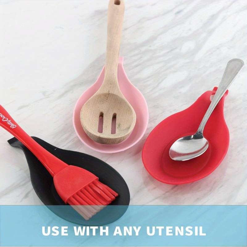2pcs Silicone Spoon Rest Set