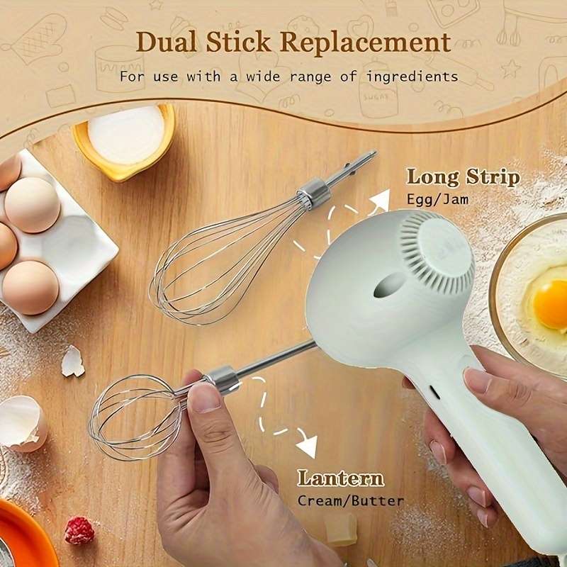 1pc Portable Cordless Electric Hand Mixer And Whisk