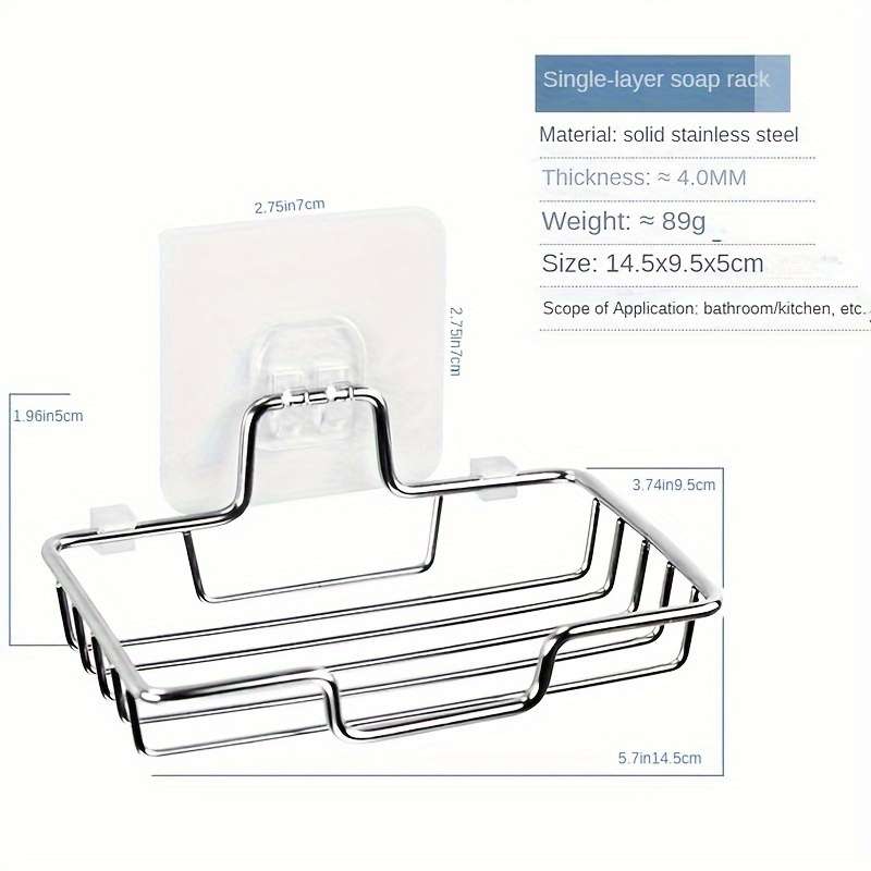 1pc Stainless Steel Soap Dish Holder