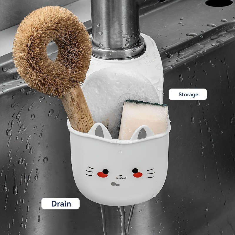 Cute Cat Silicone Faucet Basket
