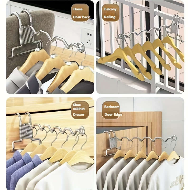 Stainless Steel Coat Hanger with Detachable Hooks