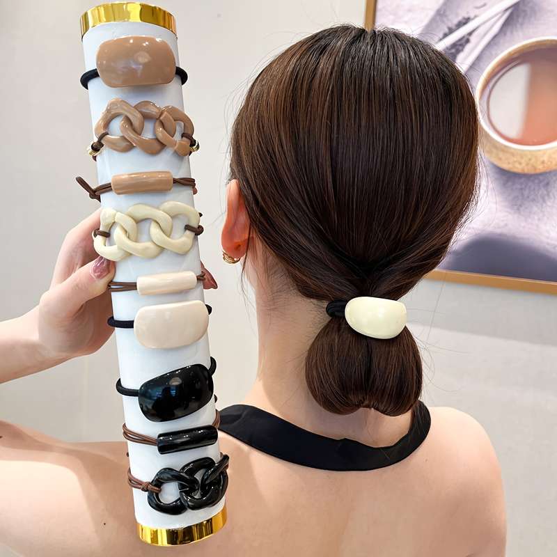 Elegant Milk Coffee Color Hair Ties