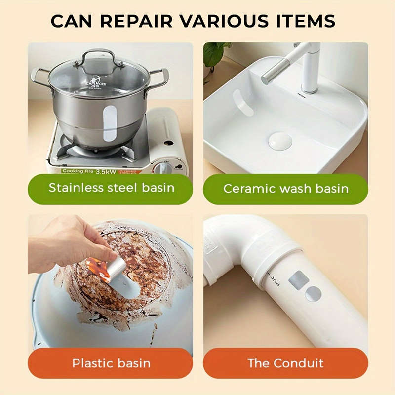 5pcs Sheets Pot/Bucket Crack Repair Stainless Steel Patches Stickers Pratical Pot Repair Tape Kit Wa