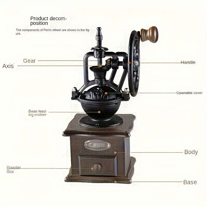Hand-Cranked Coffee Bean Grinder